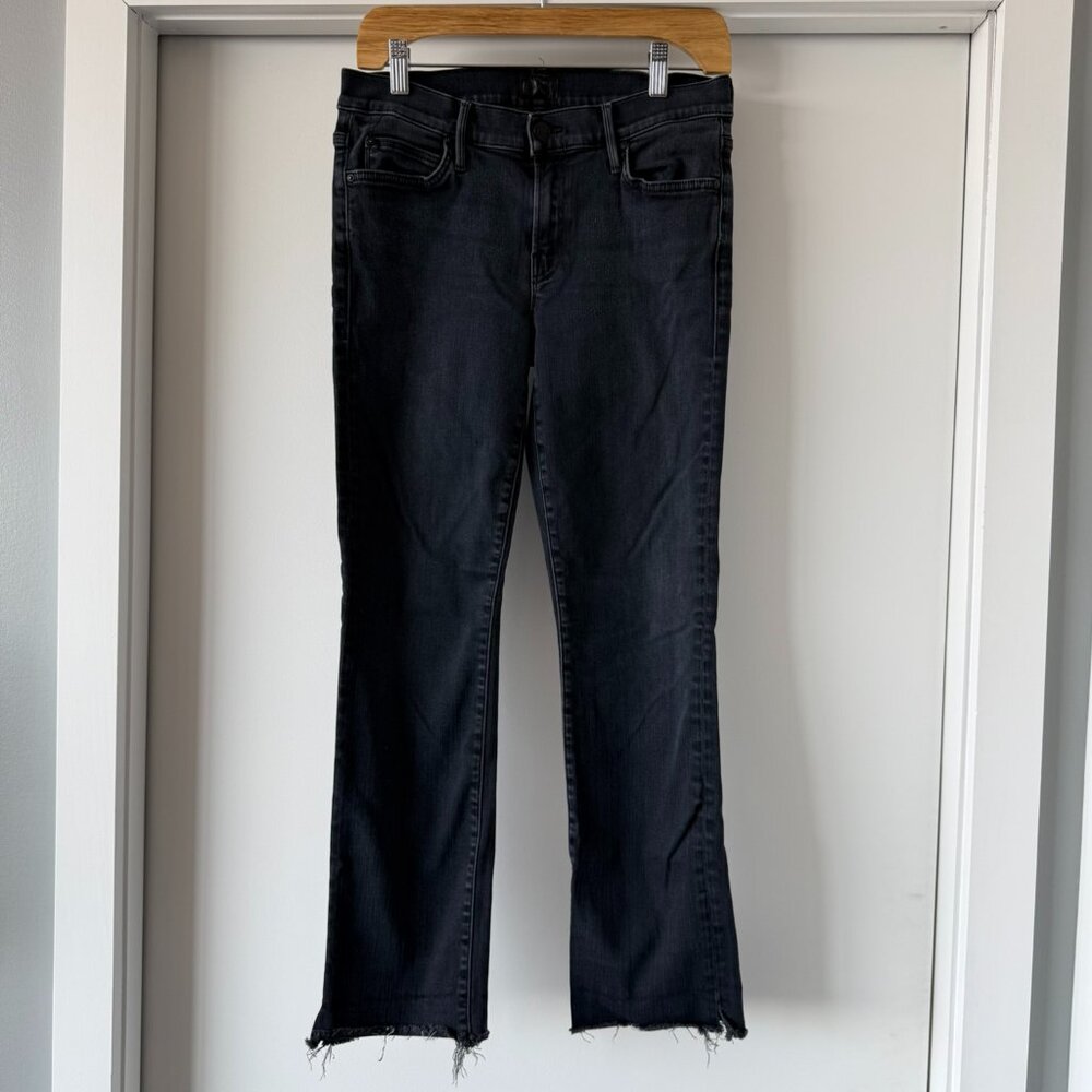 MOTHER Black Bootcut Jeans 29 Raw Hem